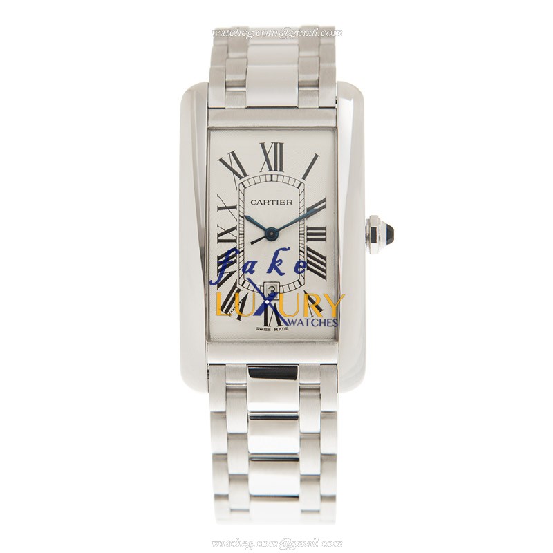 Cartier W26055L1 TANK Automatic 18kt White Gold Replica Watch, Ladies, Silver Dial - Image 2