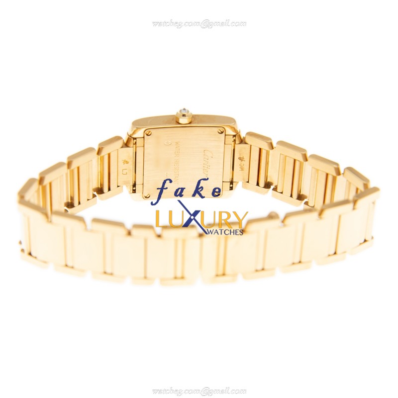 Cartier WE1001R8 Replica Watch, Quartz Movement, White Dial, 18kt Gold & Diamond Case - Image 4