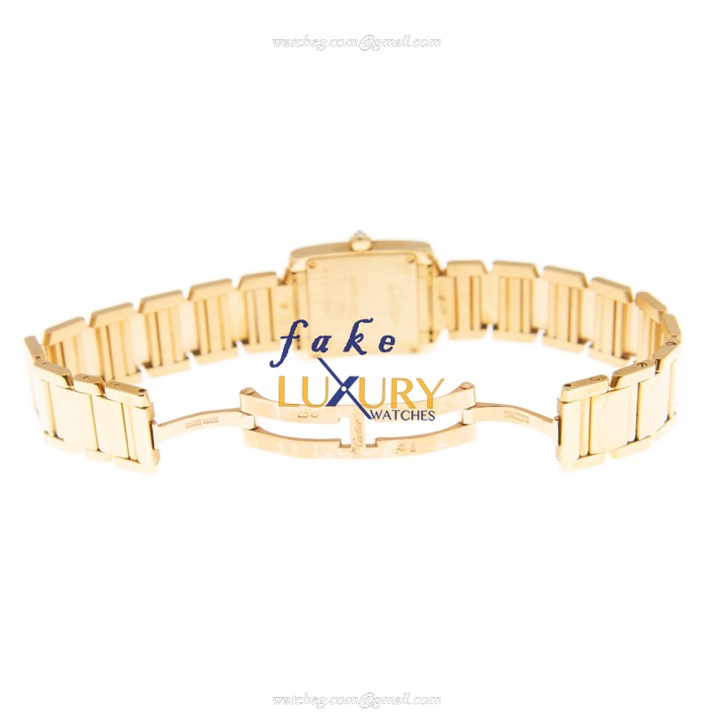 Cartier WE1001R8 Replica Watch, Quartz Movement, White Dial, 18kt Gold & Diamond Case - Image 5