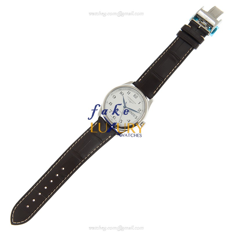 Longines L2.755.4.78.3 Replica Watch, Automatic, Silver Dial, Stainless Steel Case, 38.5mm, Leather - Image 2