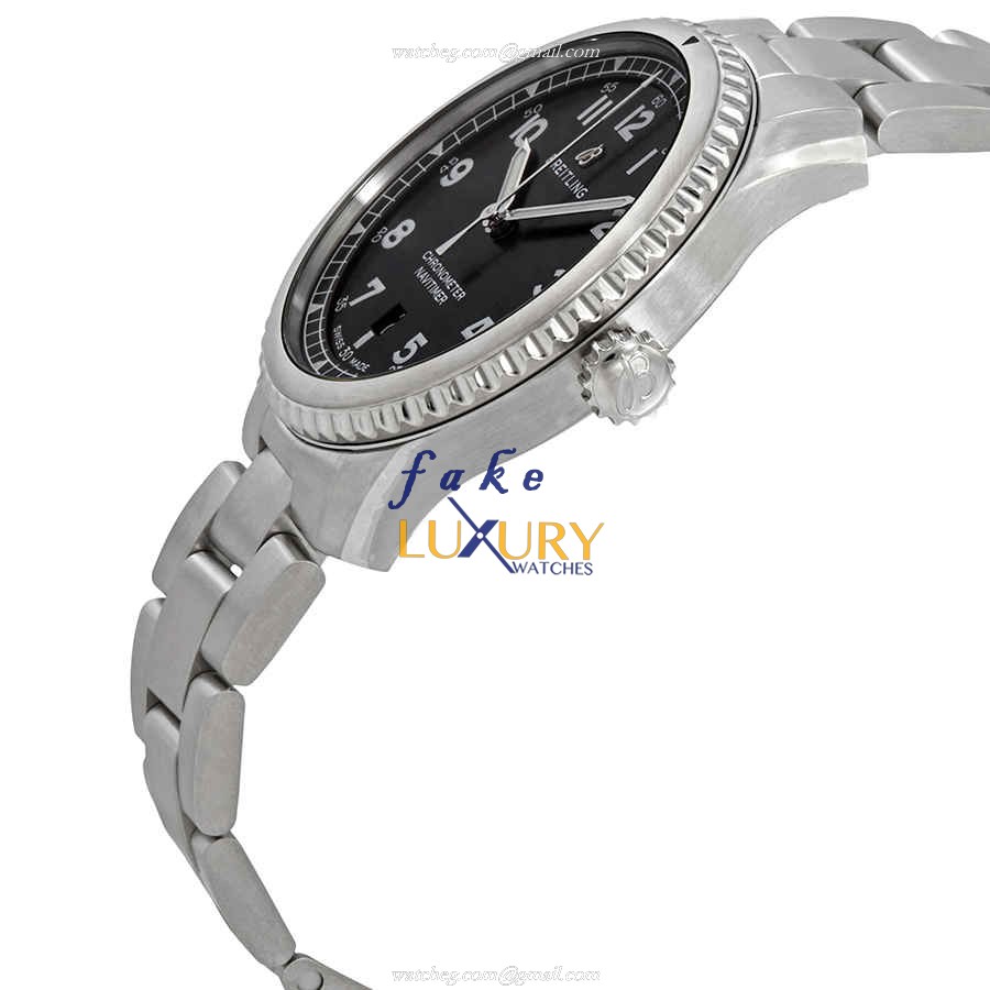 Breitling A17314101B1A1 AVIATOR 8 Replica Watch With Automatic Movement, Black Dial, Steel Case - Image 2