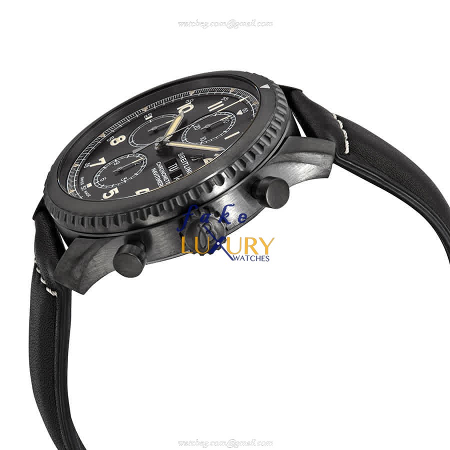 Breitling M13314101B1X1 AVIATOR 8 Replica Watch, Automatic, Black Dial, Steel Case, Leather Strap - Image 2