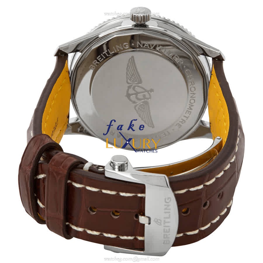 A17326211C1P2 - Breitling Navitimer Automatic Replica Watch Blue Dial Brown Alligator - Image 3
