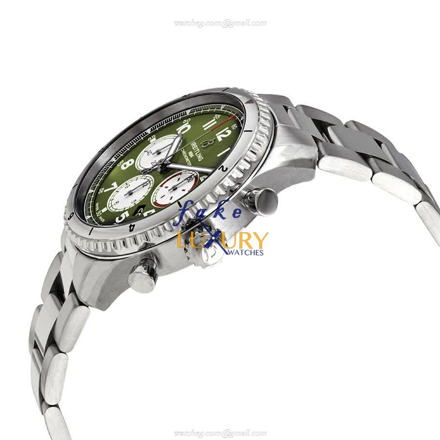 Breitling AVIATOR 8 AB01192A1L1A1 Replica Watch With Automatic Movement, Green Dial, Steel Bracelet - Image 2