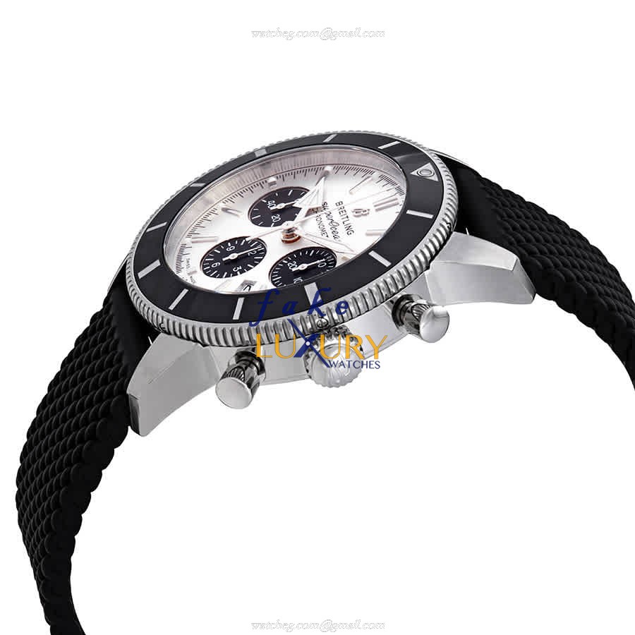 Breitling AB0162121G1S1 Superocean Heritage Replica Watch Automatic Silver Dial Steel Case Rubber - Image 2