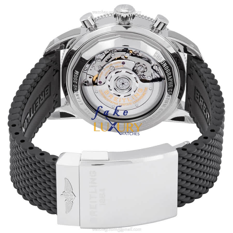 Breitling AB0162121G1S1 Superocean Heritage Replica Watch Automatic Silver Dial Steel Case Rubber - Image 3
