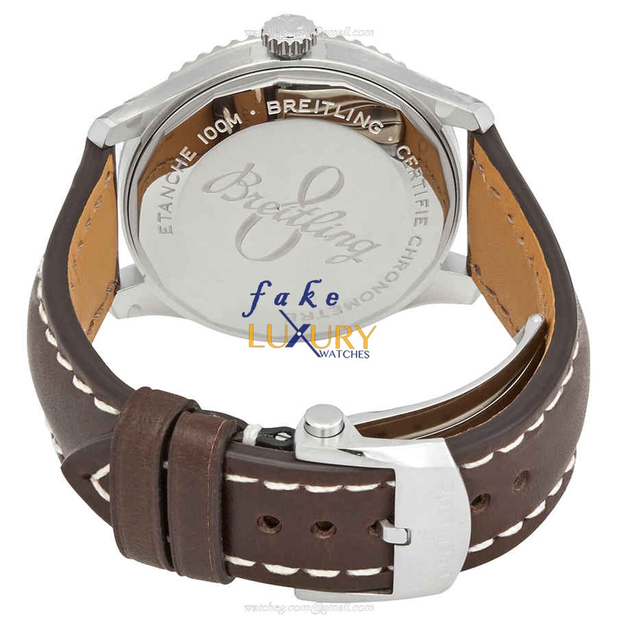 Breitling A17315101B1X4 - Replica Watch - Automatic - Steel Case - Black Dial - Brown Alligator - Image 3