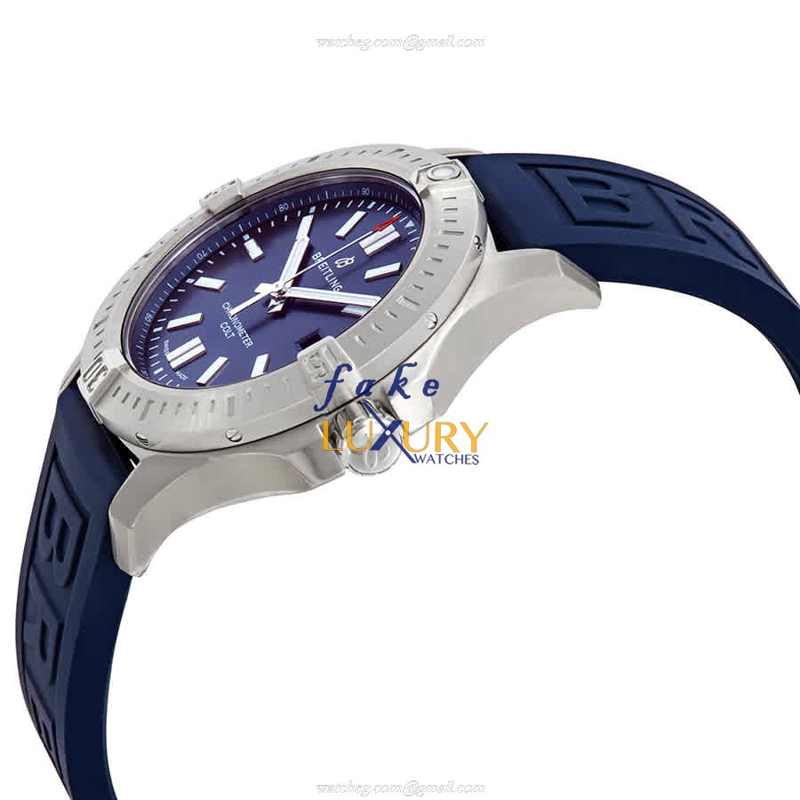 Breitling A17388101C1S1 Replica Watch with Blue Dial, Steel Case, Automatic Movement on Blue Rubber - Image 2