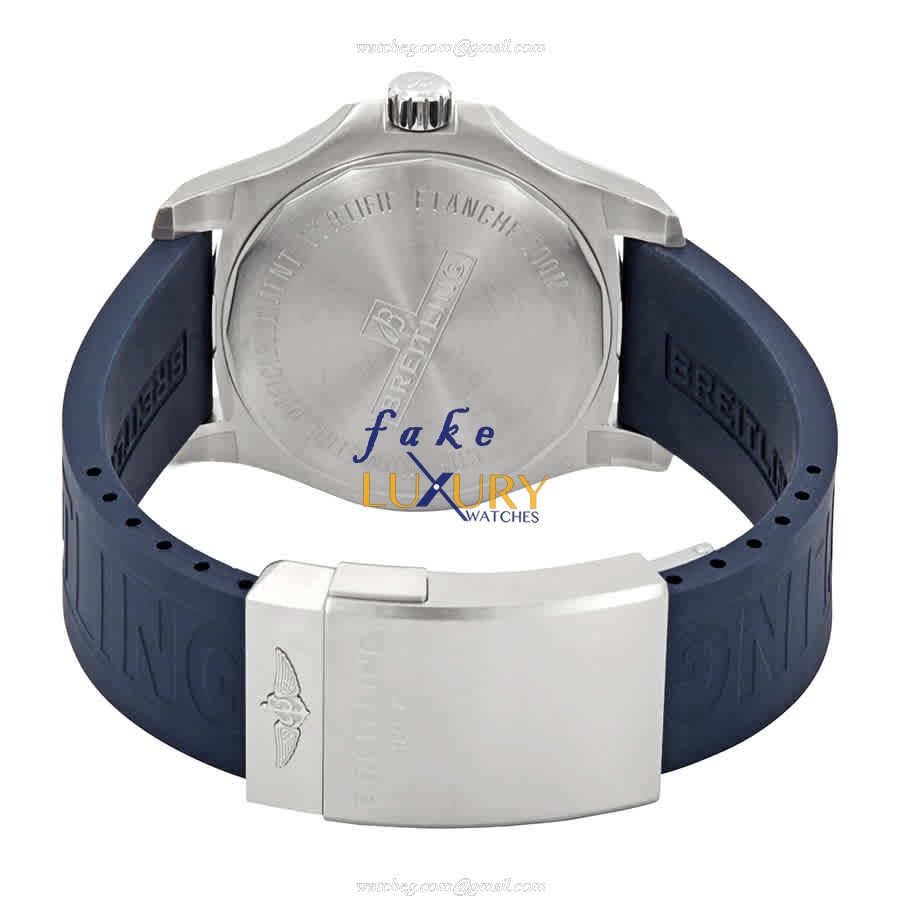 Breitling A17388101C1S1 Replica Watch with Blue Dial, Steel Case, Automatic Movement on Blue Rubber - Image 3