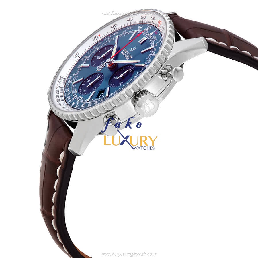 Breitling Navitimer 1 AB0121211C1P2 Automatic Blue Dial Brown Alligator Strap Replica Watch - Image 2