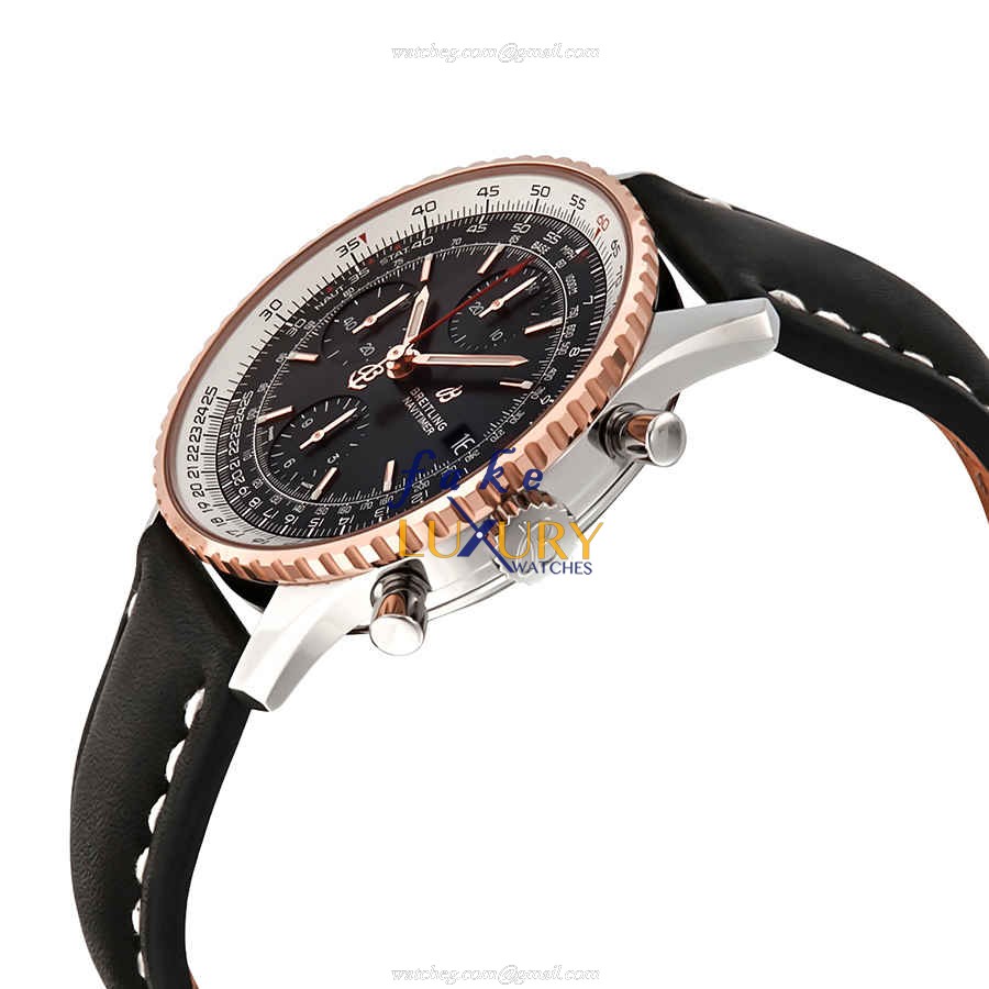 U13324211B1X1 - Breitling Navitimer 1 Replica Watch Automatic 41mm Black Dial Cowhide Strap - Image 2