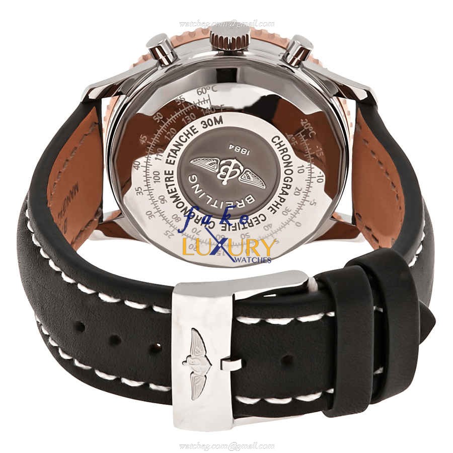 U13324211B1X1 - Breitling Navitimer 1 Replica Watch Automatic 41mm Black Dial Cowhide Strap - Image 3