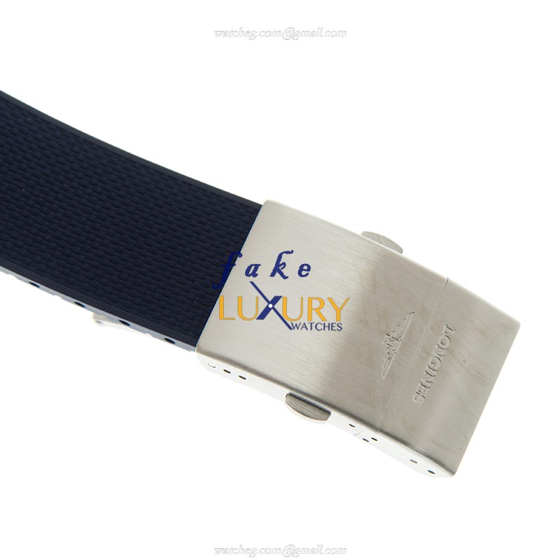 L3.729.4.96.9 - Longines Conquest Replica Watch - Quartz Ceramic Steel Blue Dial Rubber Strap - Image 4