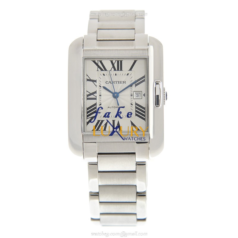 Cartier W5310009 TANK Automatic Stainless Steel - 29.8mm Case - Silver Dial - Replica Watch - Image 2