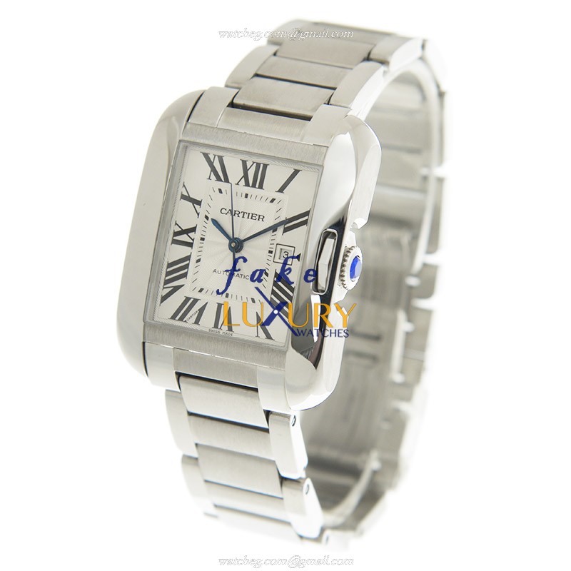 Cartier W5310009 TANK Automatic Stainless Steel - 29.8mm Case - Silver Dial - Replica Watch - Image 3