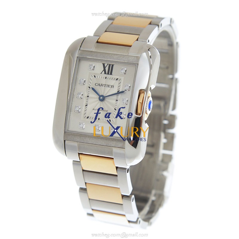 Cartier WT100025 TANK Replica Watch With Automatic Movement, Silver Dial, Steel & Gold Case - Image 3