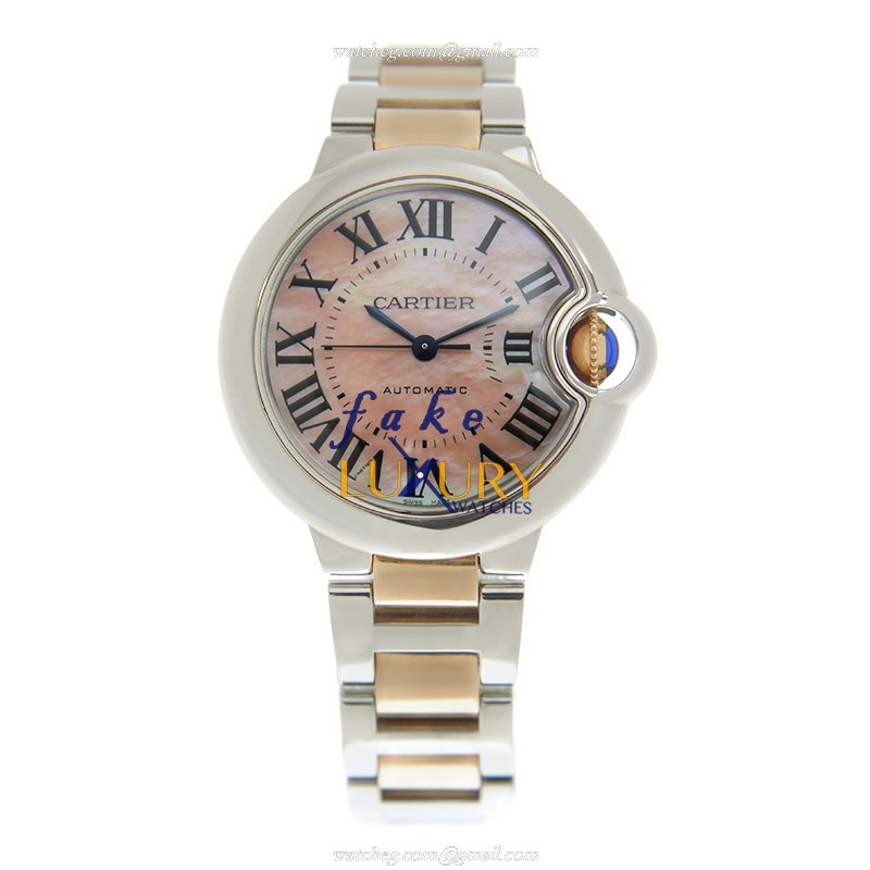 Cartier W6920070 BALLON BLEU Automatic Stainless Steel Replica Watch with Pink Mother of Pearl Dial - Image 2