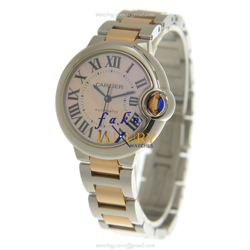 Cartier W6920070 BALLON BLEU Automatic Stainless Steel Replica Watch with Pink Mother of Pearl Dial - Image 3