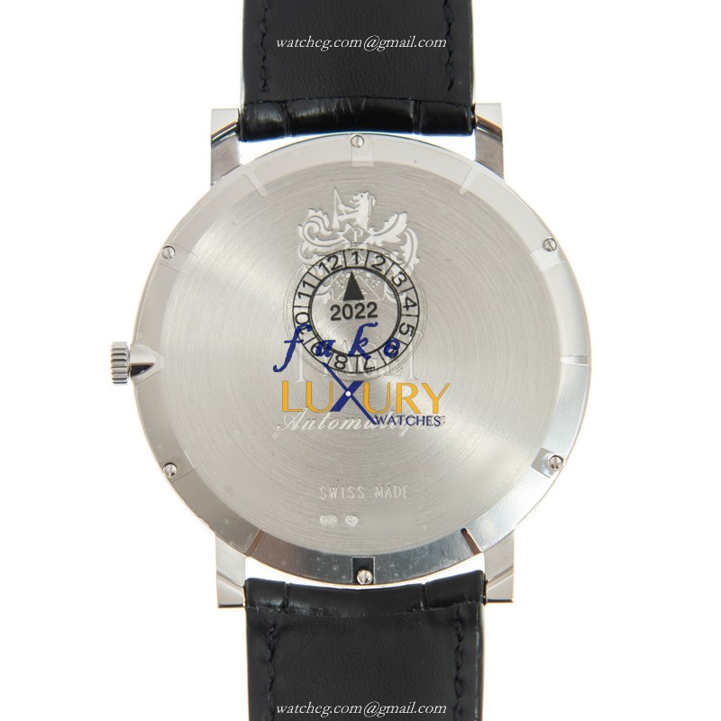 Piaget G0A43121 Automatic Silver Dial 18kt White Gold Alligator Strap Replica Watch - Image 3