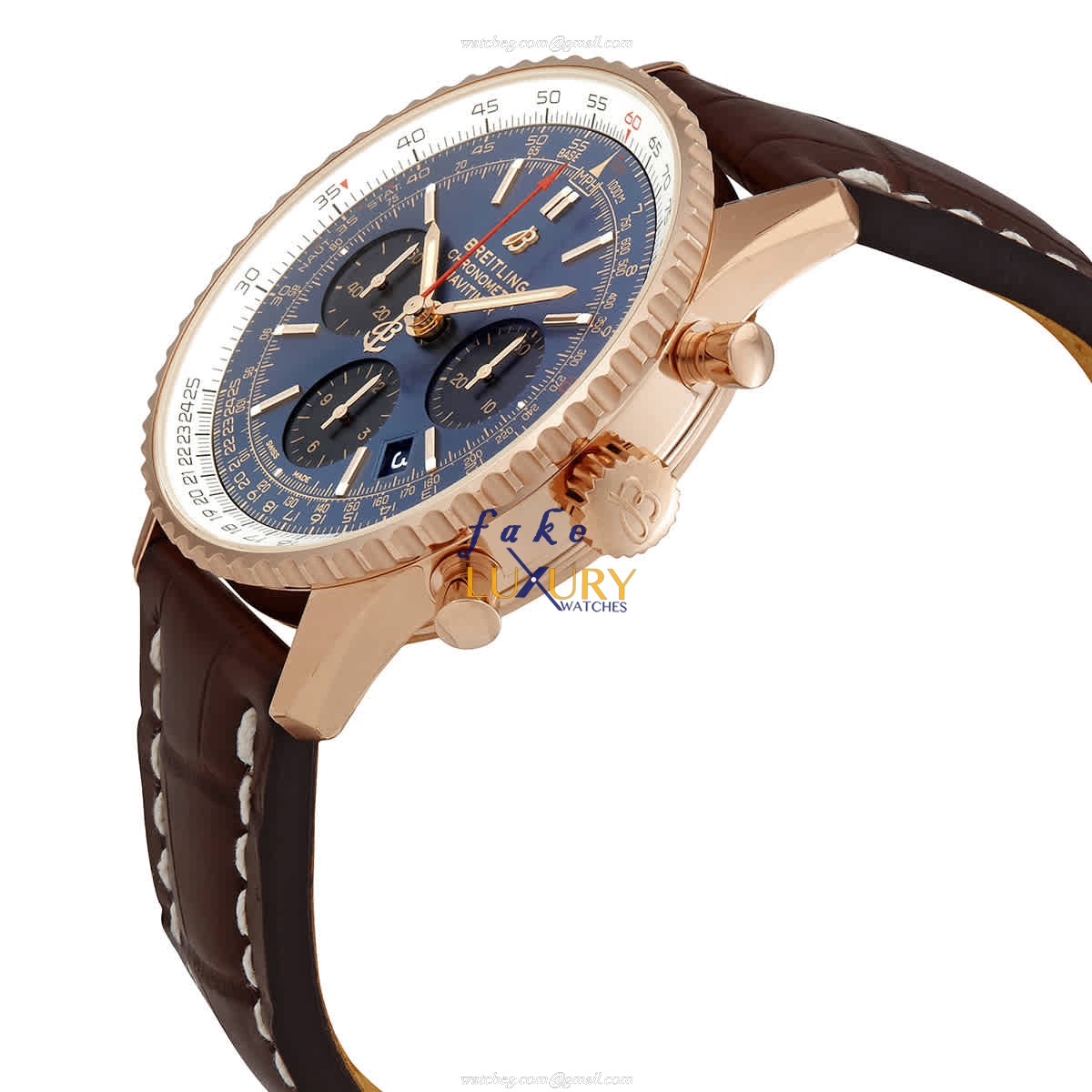 Breitling RB0121211C1P2 Replica Watch, Automatic Movement, Blue Dial, Rose Gold Case - Image 2