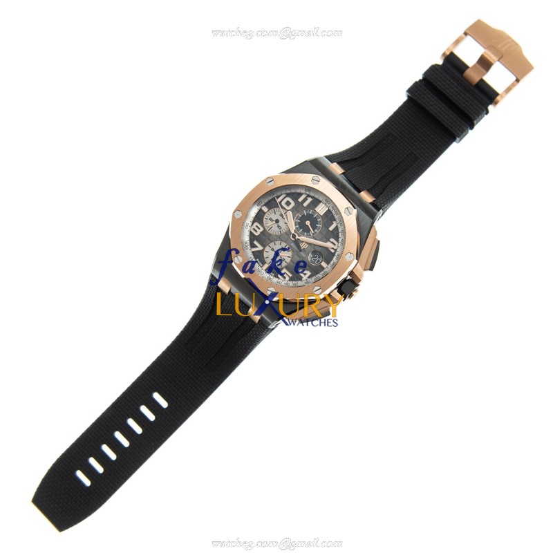 Audemars Piguet 26405NR.OO.A002CA.01 Royal Oak Offshore Replica Watch, Automatic, Gray Dial, Rose - Image 2