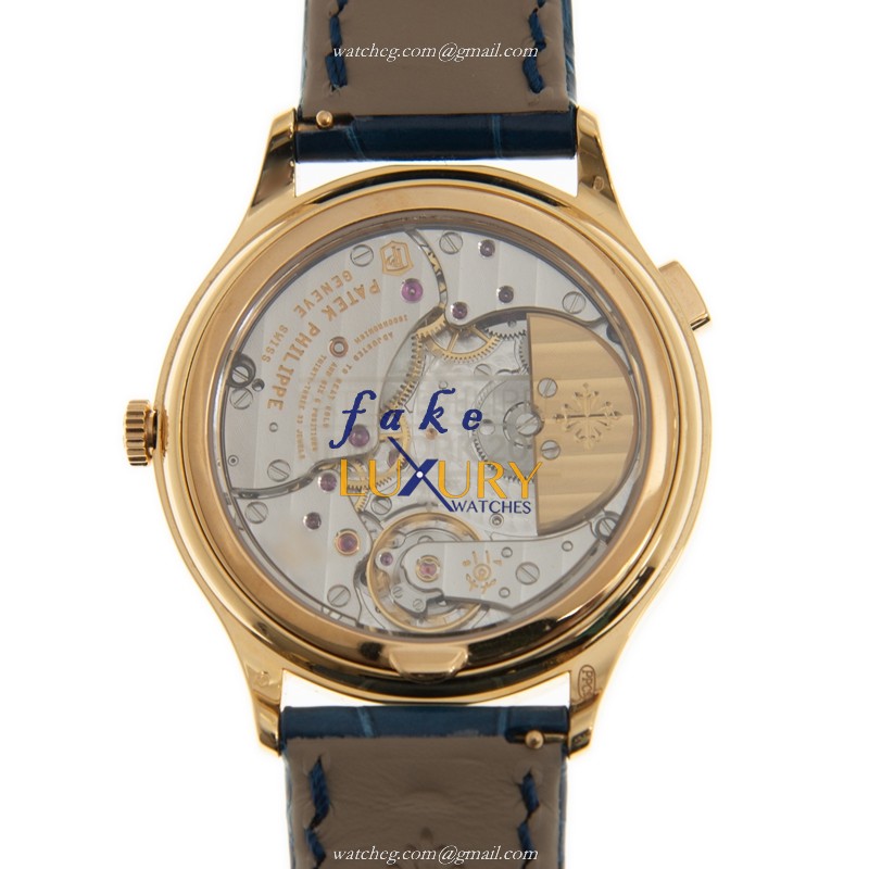 7130R-012 - Patek Philippe Complications Replica Watch - 18kt Rose Gold Diamond Blue Dial - Image 3