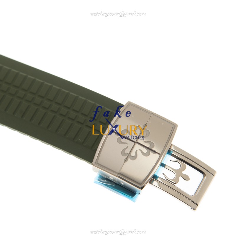 Patek Philippe Aquanaut 5168G-010 Automatic 18kt White Gold Green Dial Replica Watch - Image 4
