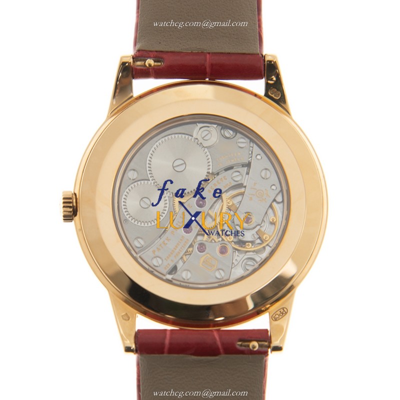 Patek Philippe 7122/200R-001 Calatrava Replica Watch Manual Wind 18kt Rose Gold White Dial Red - Image 3