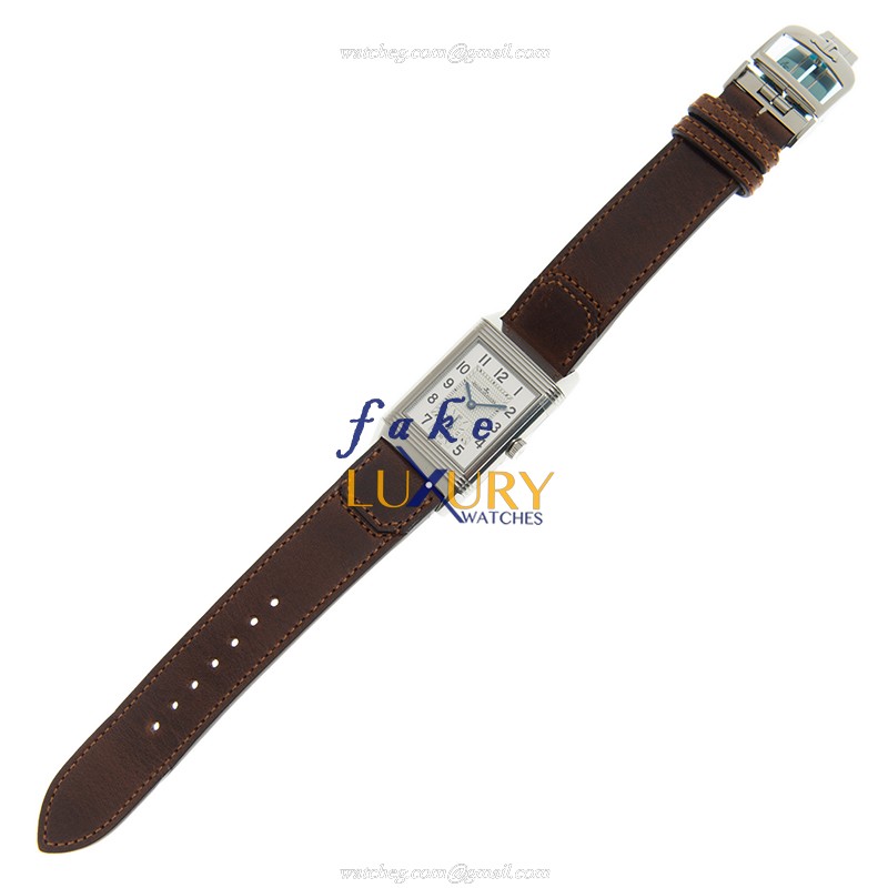 Jaeger-Lecoultre Q2458422 REVERSO Manual Wind Stainless Steel Replica Watch, Silver Dial, Brown - Image 2