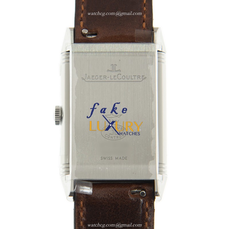 Jaeger-Lecoultre Q2458422 REVERSO Manual Wind Stainless Steel Replica Watch, Silver Dial, Brown - Image 3