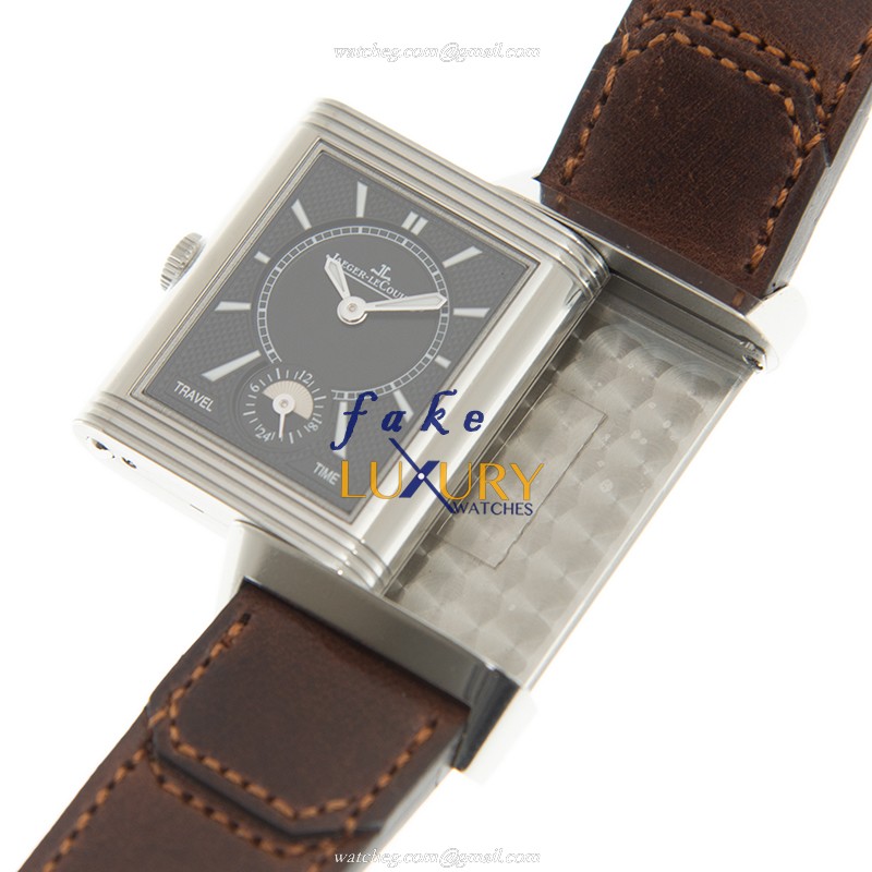 Jaeger-Lecoultre Q2458422 REVERSO Manual Wind Stainless Steel Replica Watch, Silver Dial, Brown - Image 5