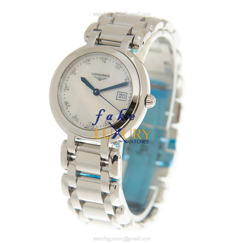 Longines L8.112.4.87.6 Replica Watch, Quartz Movement, White Mother of Pearl Dial, Steel Bracelet - Image 3