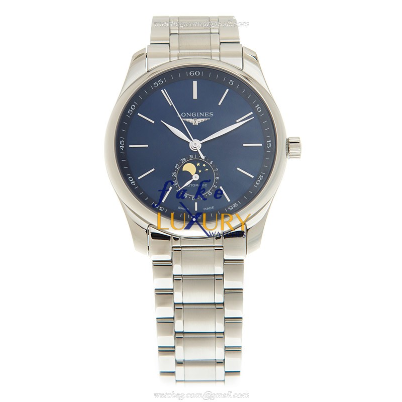 Longines L2.909.4.92.6 Master Replica Watch, Automatic, Blue Dial, Steel Bracelet - Image 2