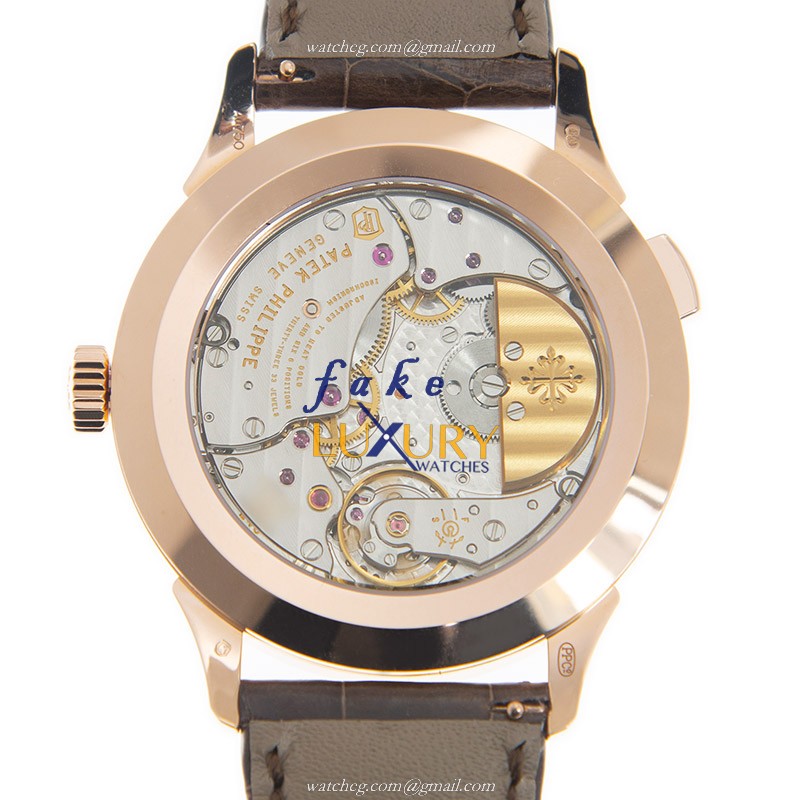 Patek Philippe 5230R-012 Replica Watch, Gray Dial, Rose Gold Case, Alligator Strap, Automatic - Image 3
