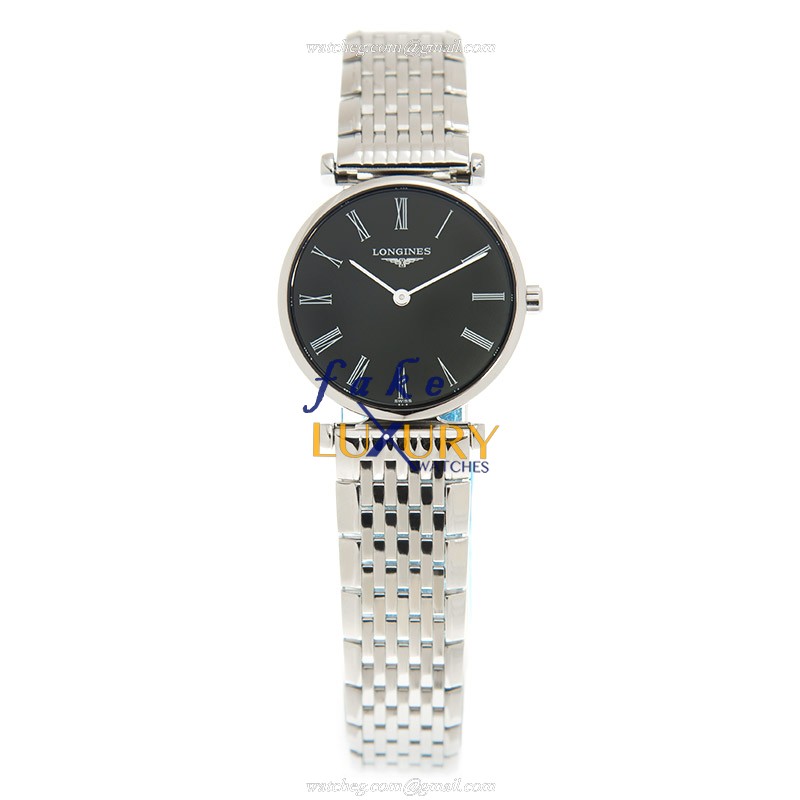 Longines L4.209.4.51.6 Replica Watch, Swiss Quartz, Black Dial, Silver Case, Stainless Steel, Push - Image 2