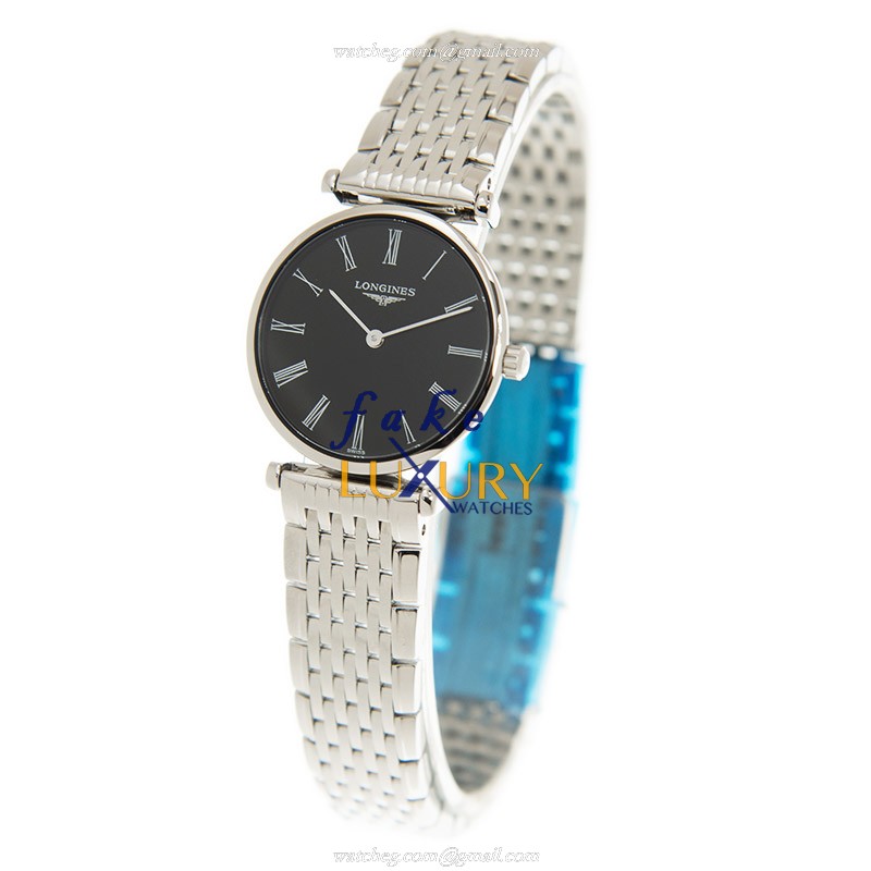 Longines L4.209.4.51.6 Replica Watch, Swiss Quartz, Black Dial, Silver Case, Stainless Steel, Push - Image 3