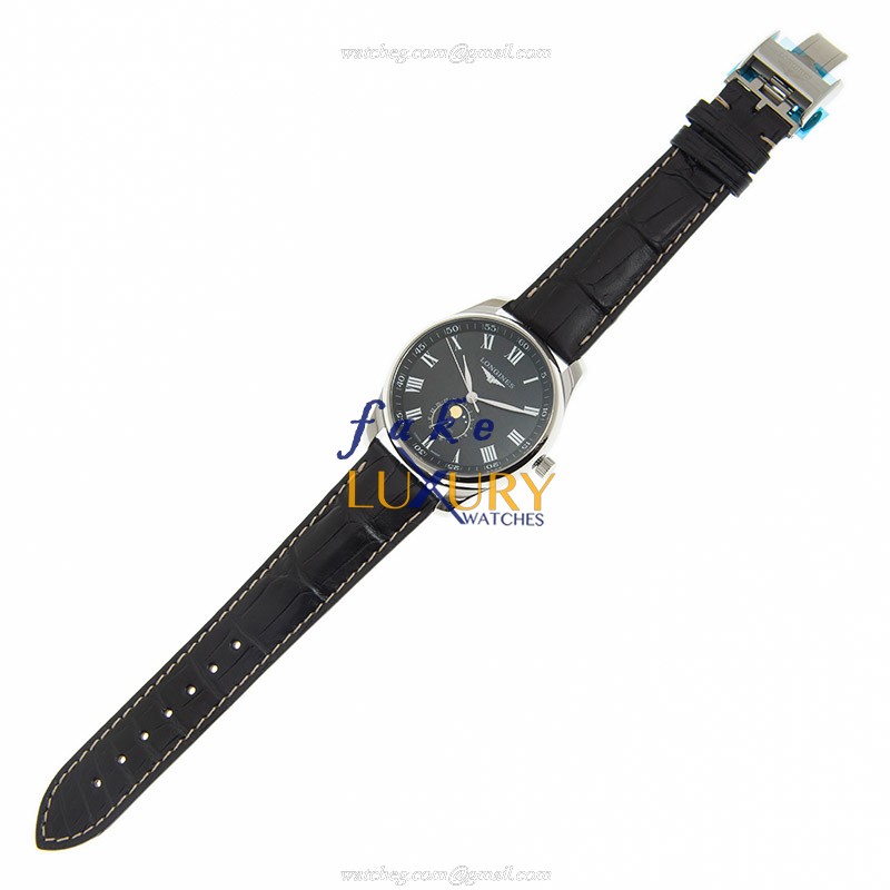Longines Master Collection L2.919.4.51.7 Automatic Stainless Steel Black Dial Leather Replica Watch - Image 2