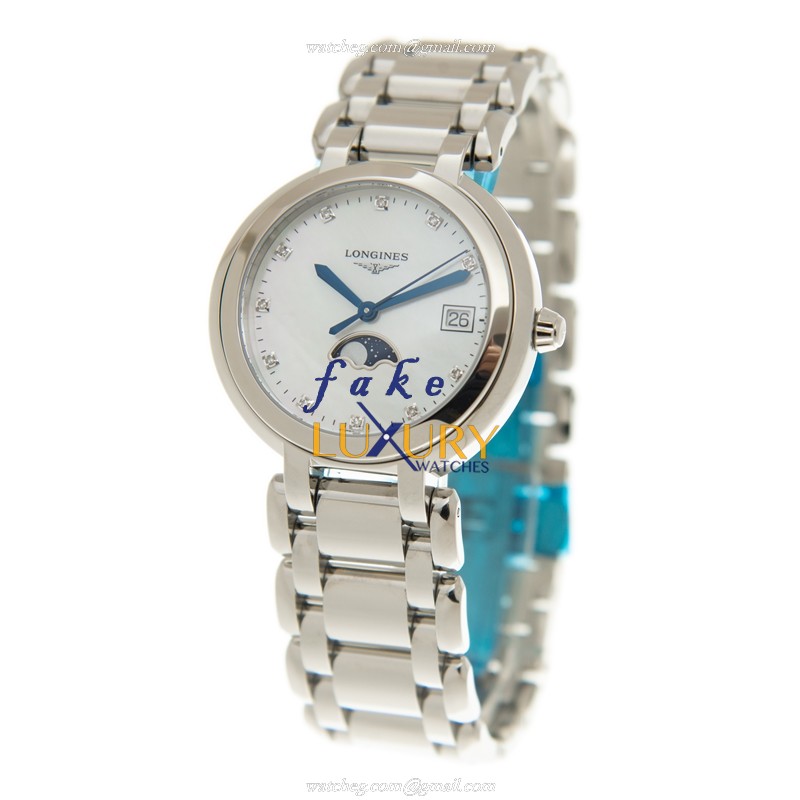 Longines L8.116.4.87.6 Quartz Stainless Steel Replica Watch, White Dial, Silver Strap - Image 3