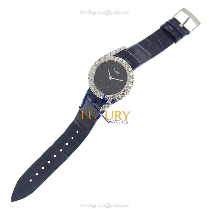 G0A45180 - Piaget Limelight Gala Replica Watch - Quartz - Blue Dial - Alligator Strap - Image 2