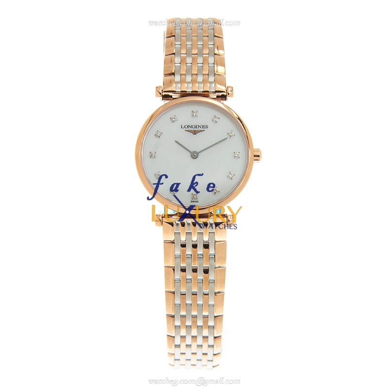 Longines L4.209.1.97.7 Quartz PVD Gold Replica Watch - Swiss Movement, White Dial, Gold Strap - Image 2