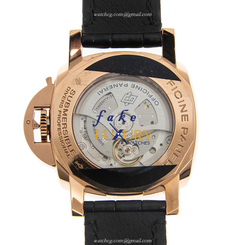 Panerai PAM00974 DIVERS Automatic 18kt Rose Gold Ceramic Replica Watch, Auto Movement, Black Dial - Image 3