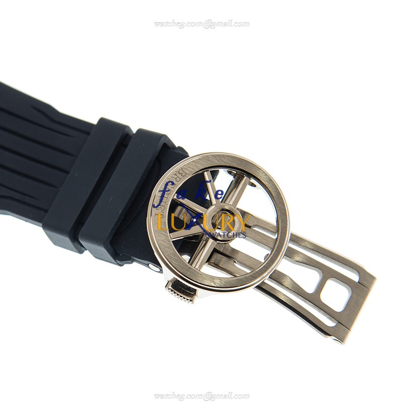 Breguet 5517BB/Y2/5ZU Replica Watch, Blue Dial, 18kt White Gold Case, Rubber Strap - Image 4