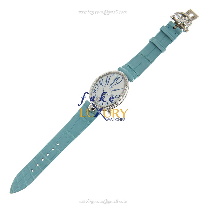 Breguet 8918BB/28/964/D00D Reine de Naples Automatic 18kt White Gold Diamond Blue Alligator Strap - Image 2