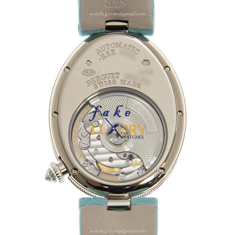 Breguet 8918BB/28/964/D00D Reine de Naples Automatic 18kt White Gold Diamond Blue Alligator Strap - Image 3