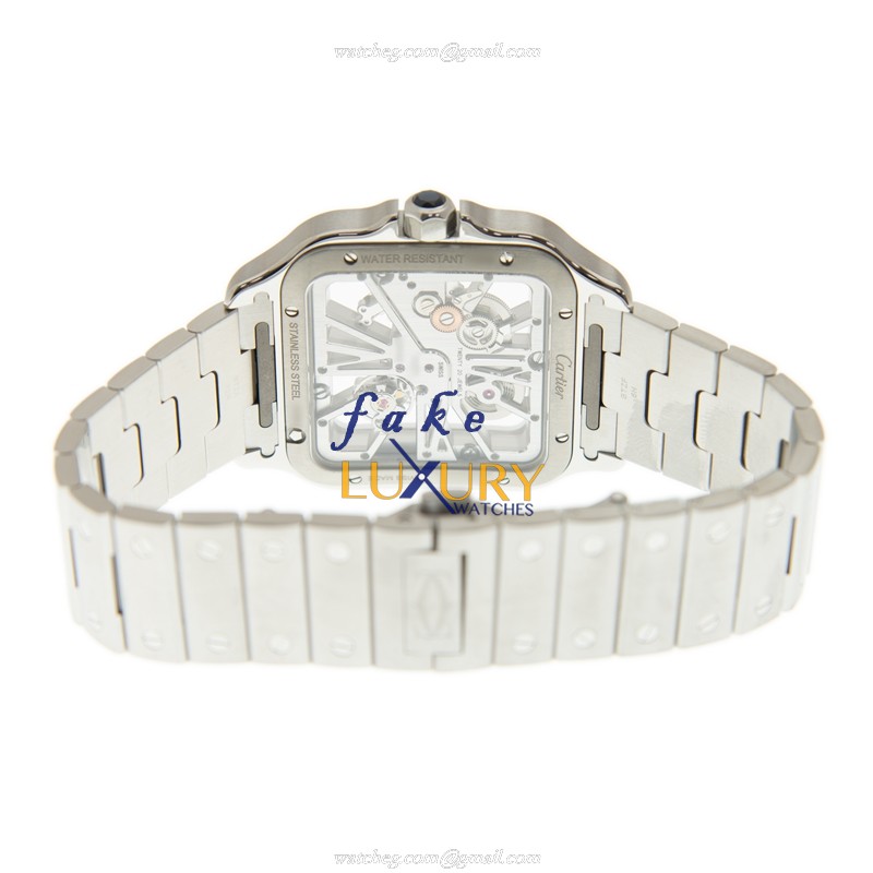Cartier SANTOS WHSA0007 Manual Wind Replica Watch With Transparent Dial, Stainless Steel Case - Image 4