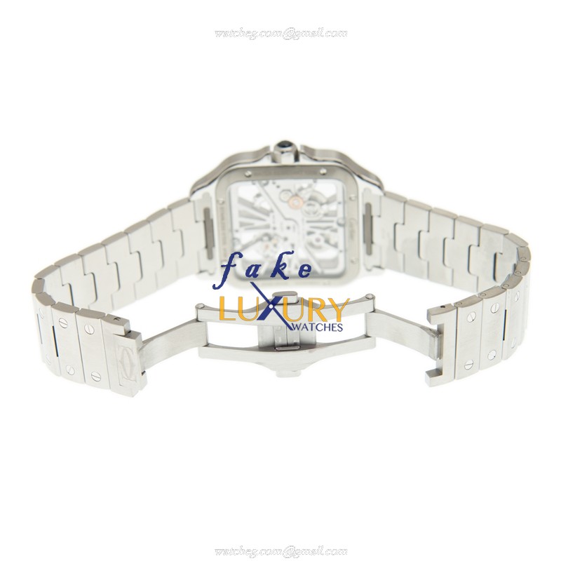 Cartier SANTOS WHSA0007 Manual Wind Replica Watch With Transparent Dial, Stainless Steel Case - Image 5