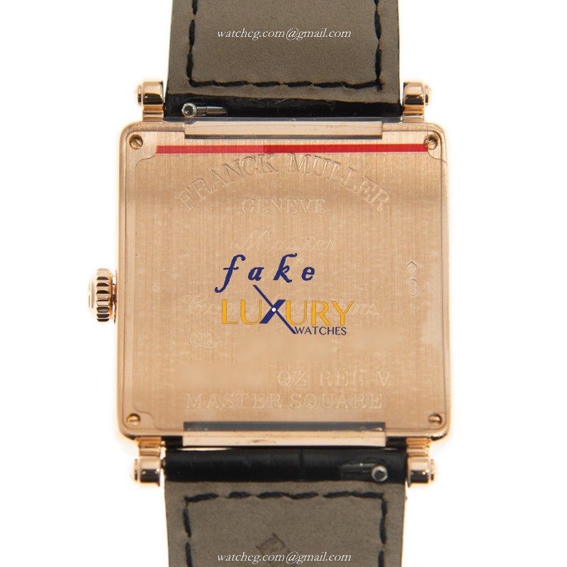 6002 M QZ REL V 5N - Franck Muller Master Square Replica Watch - Rose Gold Quartz 32mm - Image 3