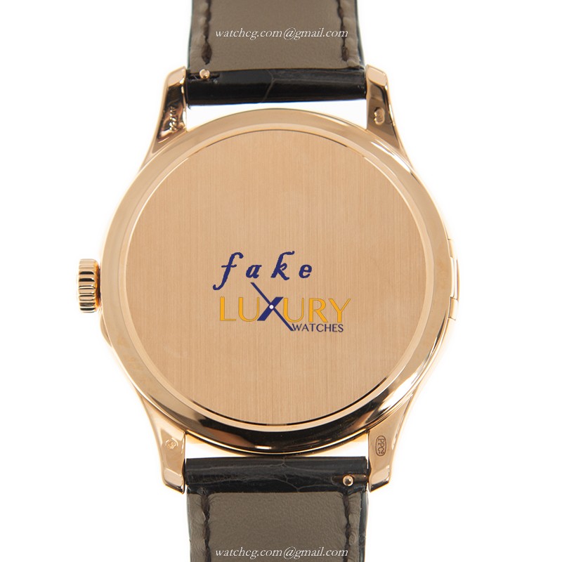Patek Philippe 5227R-001 Calatrava Replica Watch, Beige Dial, Rose Gold Case, Brown Alligator Strap - Image 3