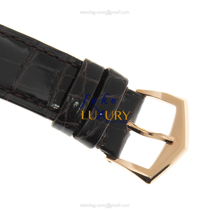 Patek Philippe 5227R-001 Calatrava Replica Watch, Beige Dial, Rose Gold Case, Brown Alligator Strap - Image 4