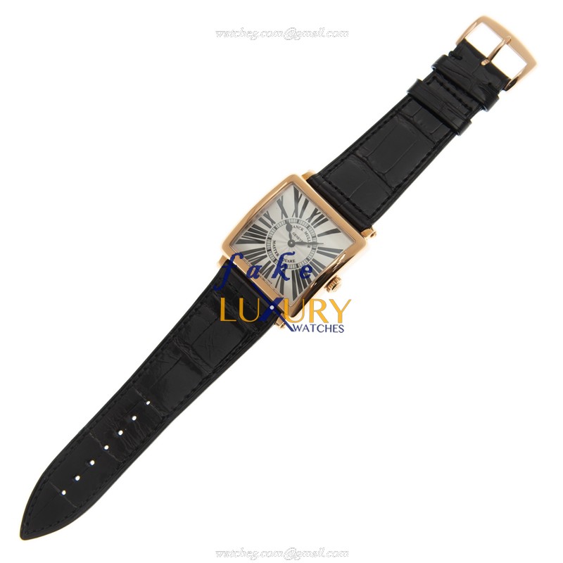 Franck Muller 6002 M QZ R 5N Master Square Replica Watch, Quartz, Silver Dial, 18kt Rose Gold Case - Image 2